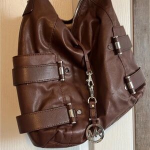 Michael Kors Dark Brown Leather Messenger Bag